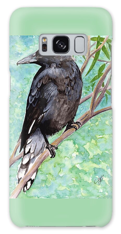 Australia Galaxy Case featuring the painting Currawong by Anne Gardner