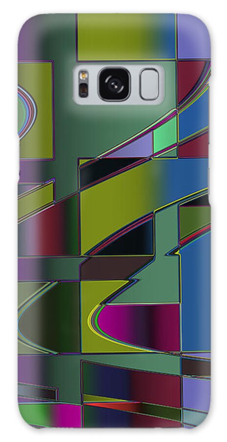 Geometric Galaxy S8 Case featuring the digital art Curves and Trapezoids 3 by Judi Suni Hall