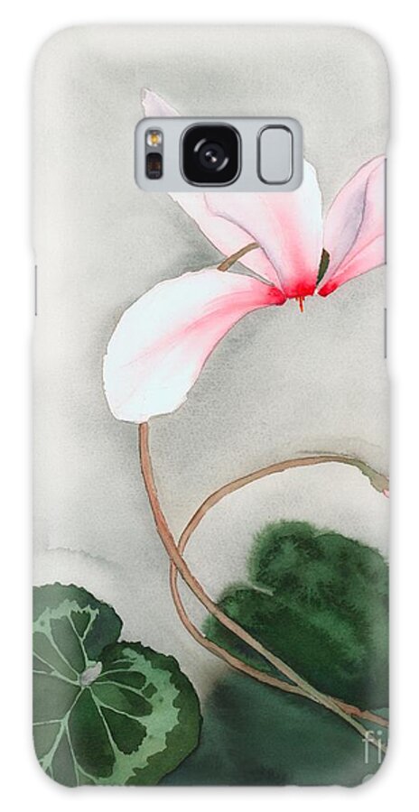 Floral Galaxy Case featuring the painting Cyclamen Dancer by Hilda Wagner