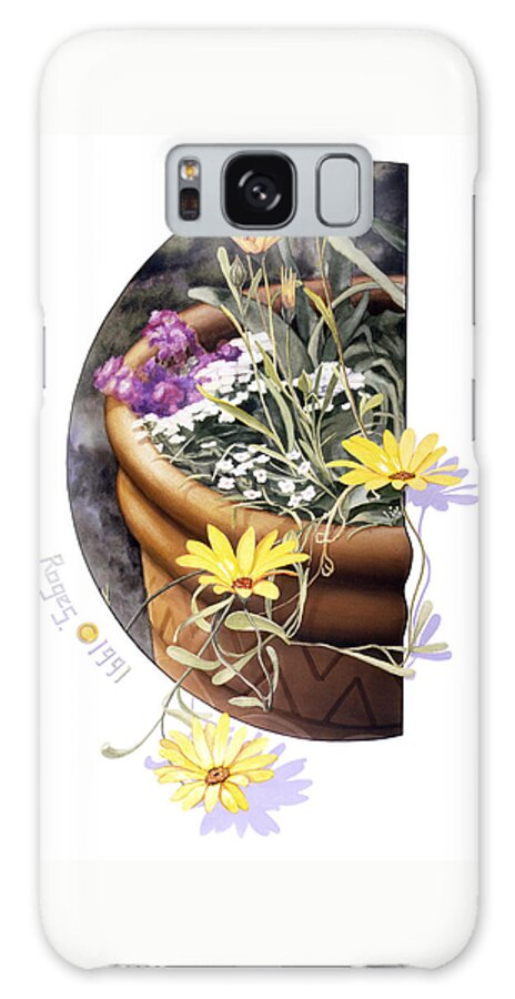 Yellow Galaxy Case featuring the painting Daisies by Roger Snyder