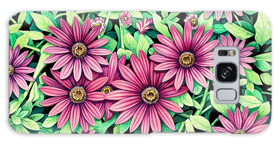 Flowers Galaxy Case featuring the painting Daisy Flowers by Tish Wynne