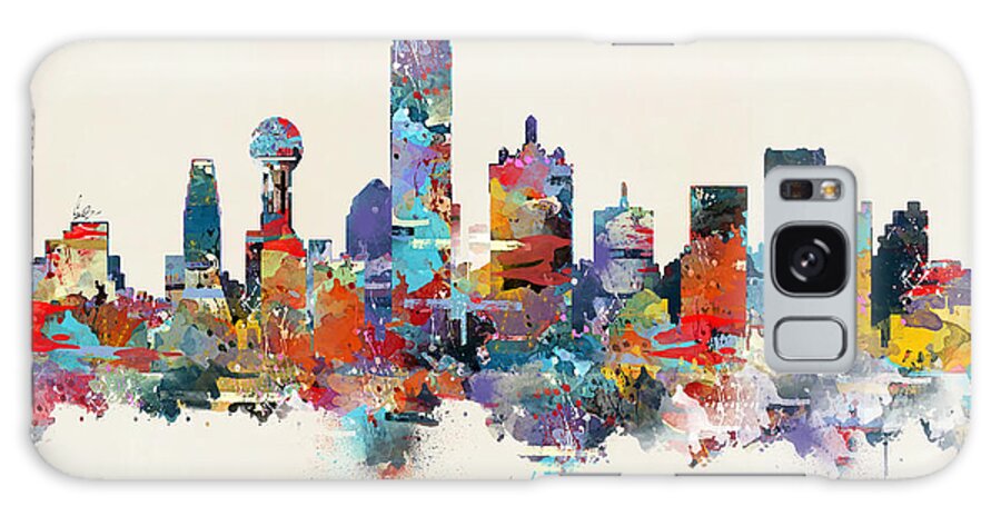 Dallas Texas Galaxy Case featuring the painting Dallas Texas Skyline Square by Bri Buckley