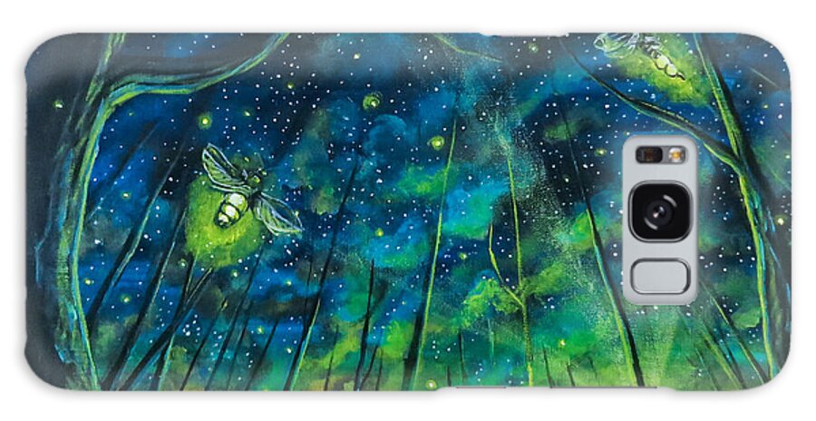 Lightning Bugs Galaxy Case featuring the painting Dance The Night Away by Joel Tesch