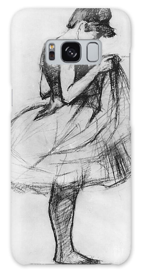 Ballet Galaxy Case featuring the drawing Dancer Adjusting her Costume and Hitching up Her Skirt by Henri de Toulouse-Lautrec