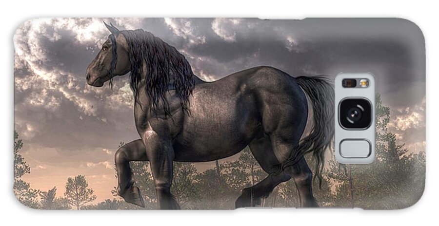 Dark Horse Galaxy Case featuring the digital art Dark Horse by Daniel Eskridge