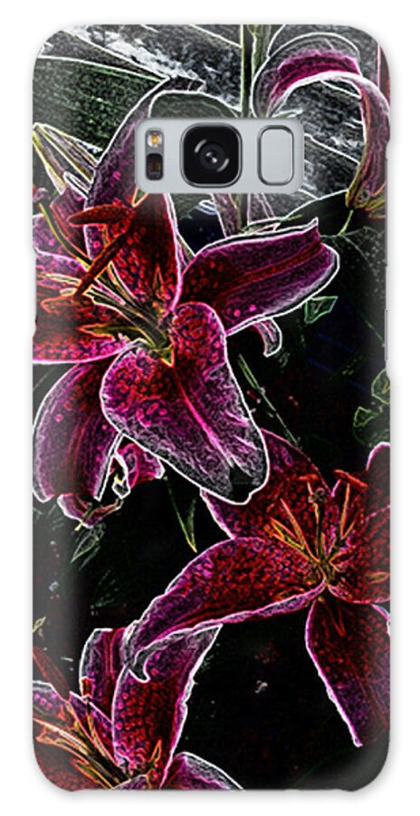 Flowers Galaxy Case featuring the photograph Dark Lillies by Ann Tracy