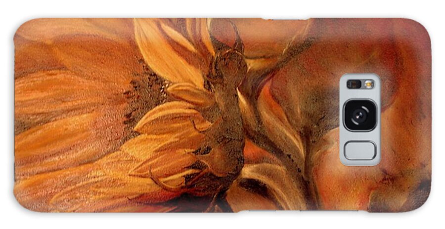 Sunflower Galaxy S8 Case featuring the painting Dark Sunflower by Sorin Apostolescu