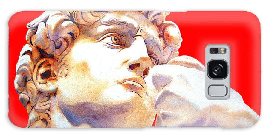 David Galaxy Case featuring the painting T H E . D A V I D . Michelangelo IN RED by J U A N - O A X A C A
