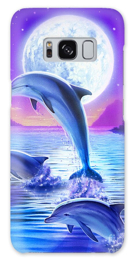 Robin Koni Galaxy Case featuring the digital art Day of the Dolphin by MGL Meiklejohn Graphics Licensing