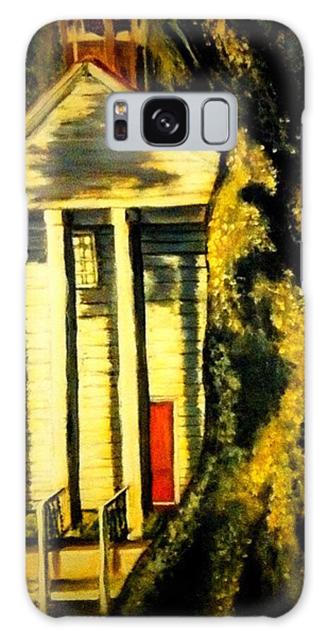 Beaufort Galaxy Case featuring the painting Daybreak on Oak Church by Alexandria Weaselwise Busen
