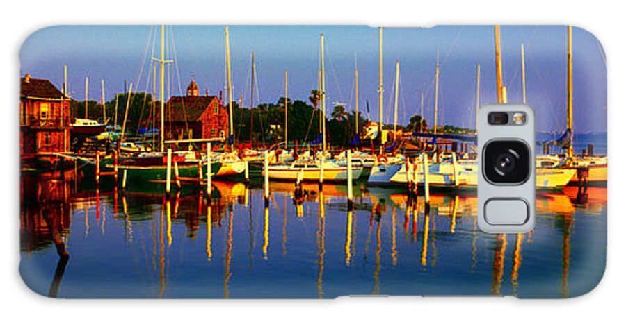 Florida Galaxy S8 Case featuring the photograph Daytona Beach Florida inland waterway private boat yard with bird  by Tom Jelen