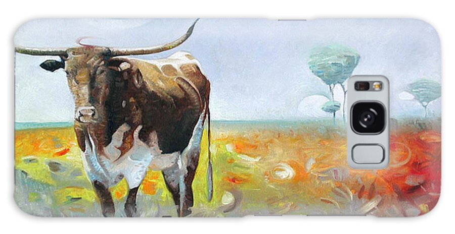 Longhorns Galaxy S8 Case featuring the painting Deep in the Heart of Texas by T S Carson