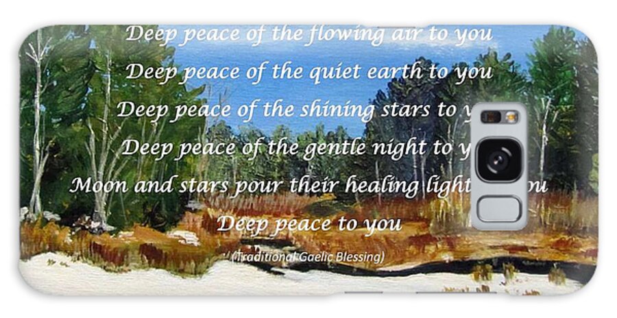 Blessing Galaxy Case featuring the painting Deep Peace with Winter Marsh by Linda Feinberg