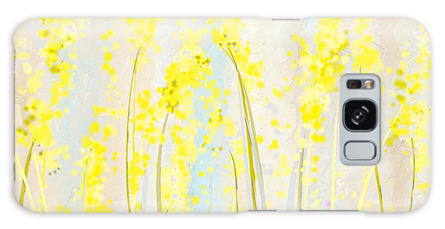 Yellow Galaxy Case featuring the painting Delicately Soft- Yellow and Cream Art by Lourry Legarde