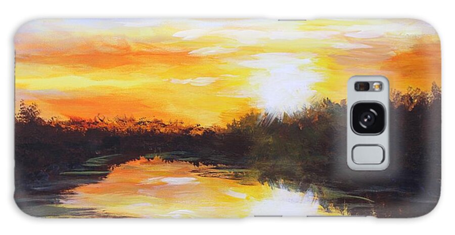 Sunset Galaxy Case featuring the painting Delta Bayou Sunset by Karl Wagner