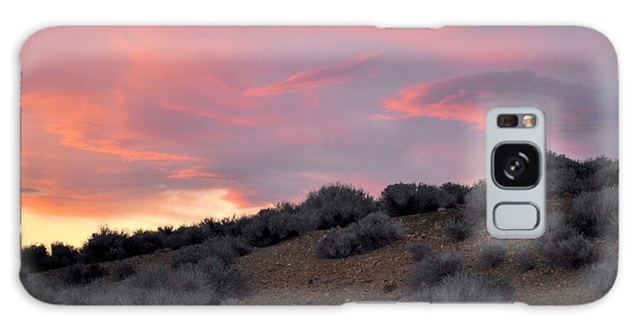 Scenic Galaxy Case featuring the photograph Desert Sunset by AJ Schibig