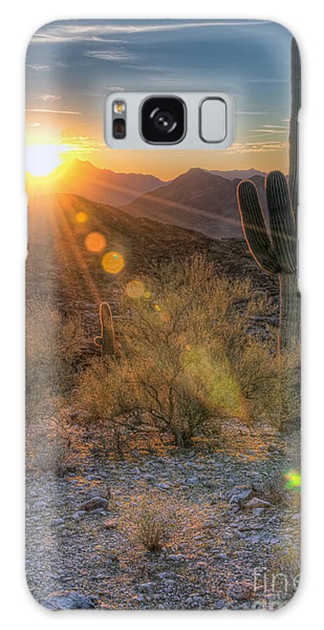 Desert Galaxy Case featuring the photograph Desert Sunset by Eddie Yerkish