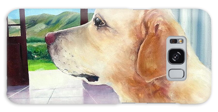 Golden Retriever Galaxy Case featuring the painting Desi by Tim Johnson