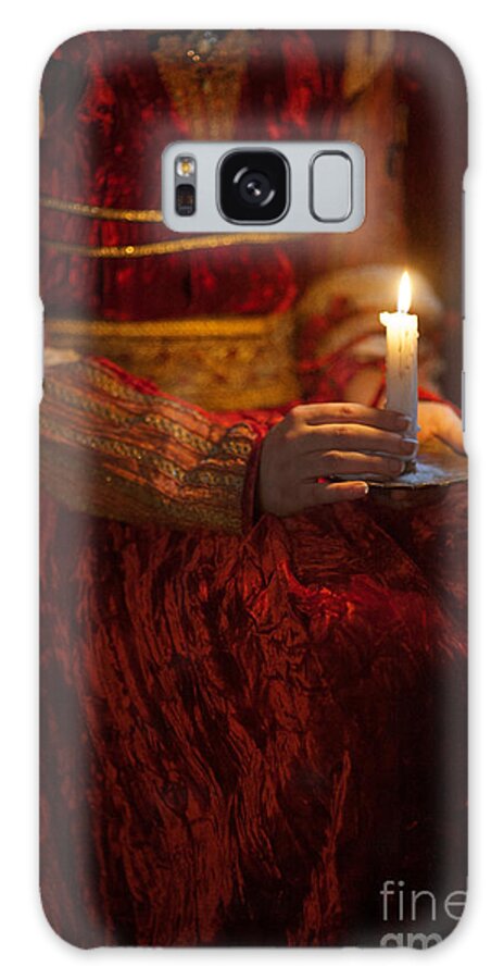 Woman Galaxy Case featuring the photograph Detail Of A Medieval Woman Holding A Candle by Lee Avison