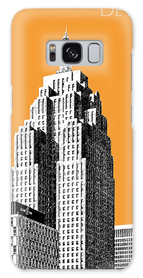 Detroit Galaxy Case featuring the digital art Detroit Skyline 2 - Orange by DB Artist