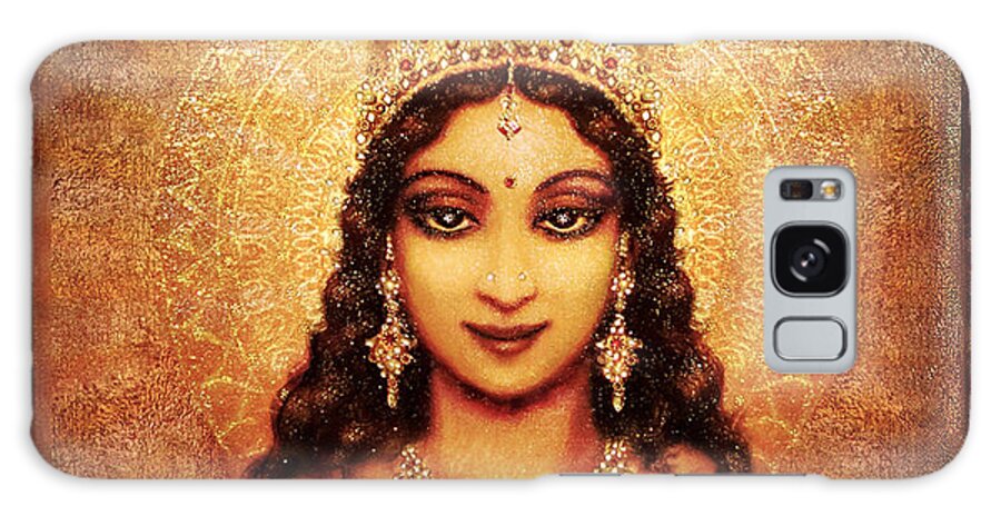 Goddess Painting Galaxy Case featuring the mixed media Devi Darshan by Ananda Vdovic