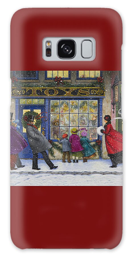Christmas Galaxy Case featuring the painting The Toy Shop by Lynn Bywaters