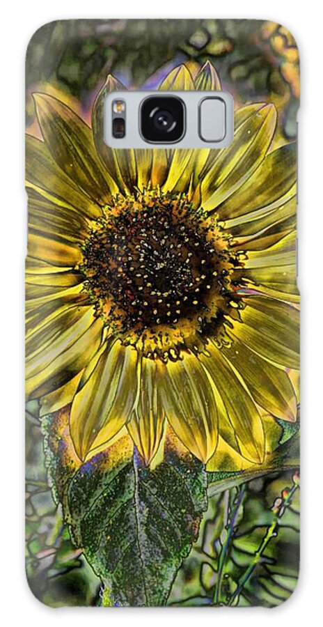 Sunflower Galaxy Case featuring the digital art Digital Painting Series Sunflower Brilliant by Cathy Anderson