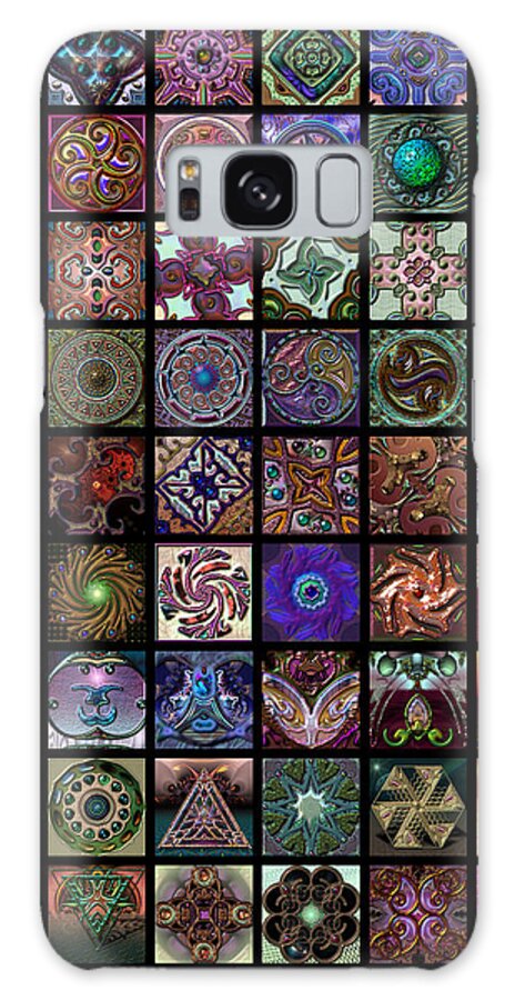 A Quilt And Collection Of 54 dingbat Images. These Are Fonts That I Sell At The Dingbatcave (dingbatcave.com). Each Little Quilt Square Is A Work Of Art In Itself Featuring One letter Or Icon From One Of My Many Fonts. Galaxy Case featuring the digital art Dingbat Quilt by Ann Stretton