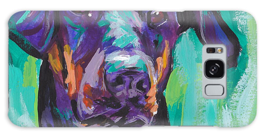 Dobie Galaxy Case featuring the painting Dobie Love by Lea S