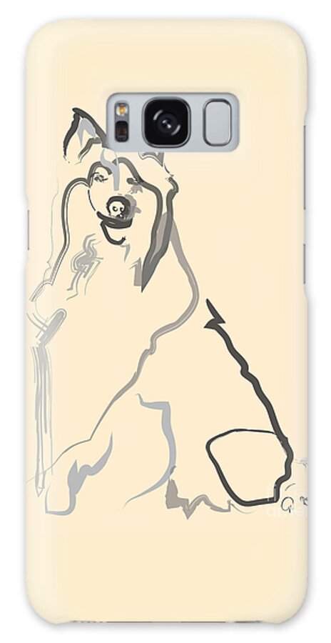 Pet Galaxy Case featuring the painting Dog - Lassie by Go Van Kampen