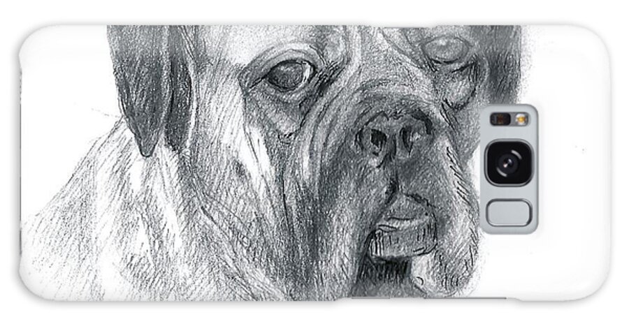 Dog Galaxy Case featuring the drawing Boxer Dog by Rose Wang