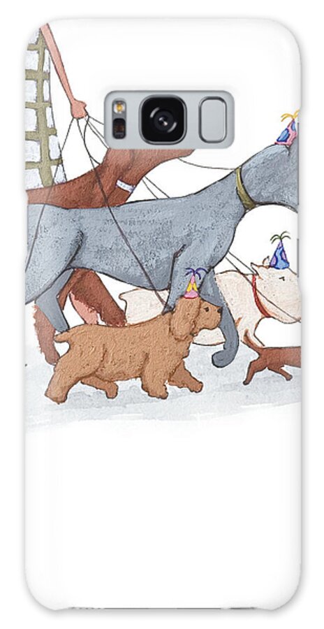 Dog Galaxy Case featuring the painting Dog Walker by Christy Beckwith