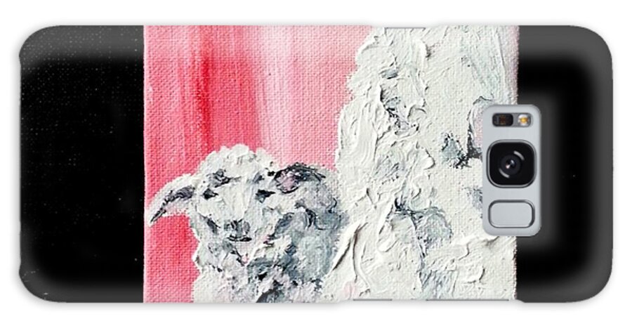 Navajochurro Sheep Galaxy Case featuring the painting Dolly and Dot by Cheryl Nancy Ann Gordon