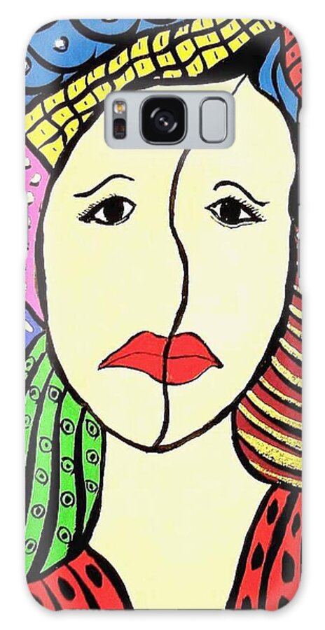 Portrait Galaxy S8 Case featuring the painting Double Faced by Vickie G Buccini