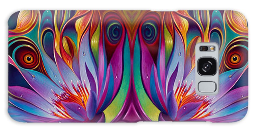 Lotus Galaxy Case featuring the painting Double Floral Fantasy by Ricardo Chavez-Mendez