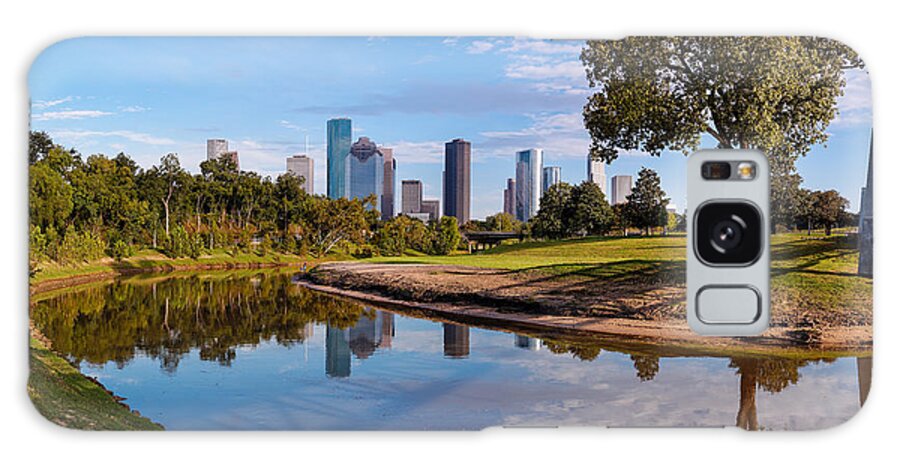 Downtown Galaxy S8 Case featuring the photograph Downtown Houston Panorama from Buffalo Bayou Park by Silvio Ligutti