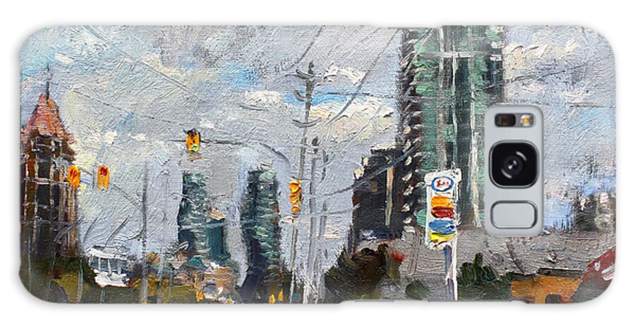 Downtown Mississauga Galaxy Case featuring the painting Downtown Mississauga ON by Ylli Haruni