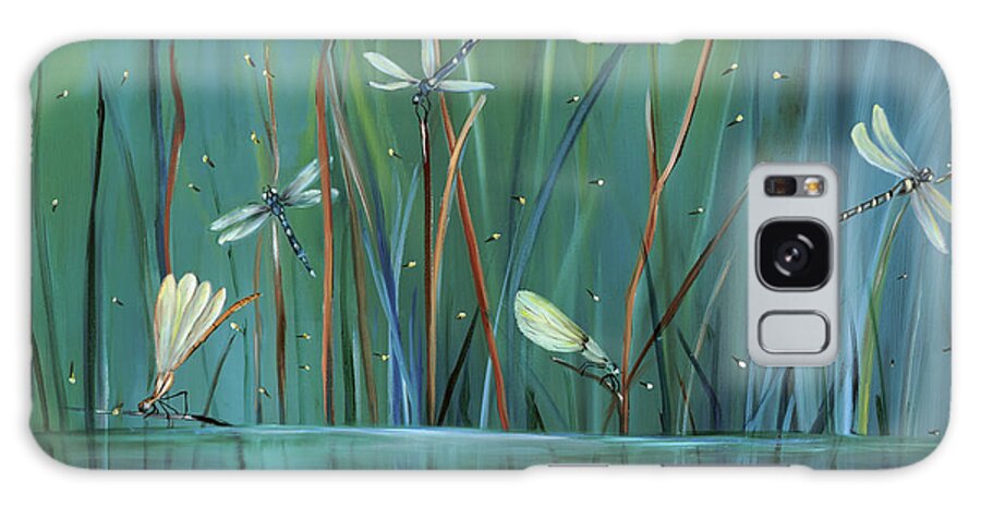 Dragonfly Galaxy Case featuring the painting Dragonfly Diner by Carol Sweetwood