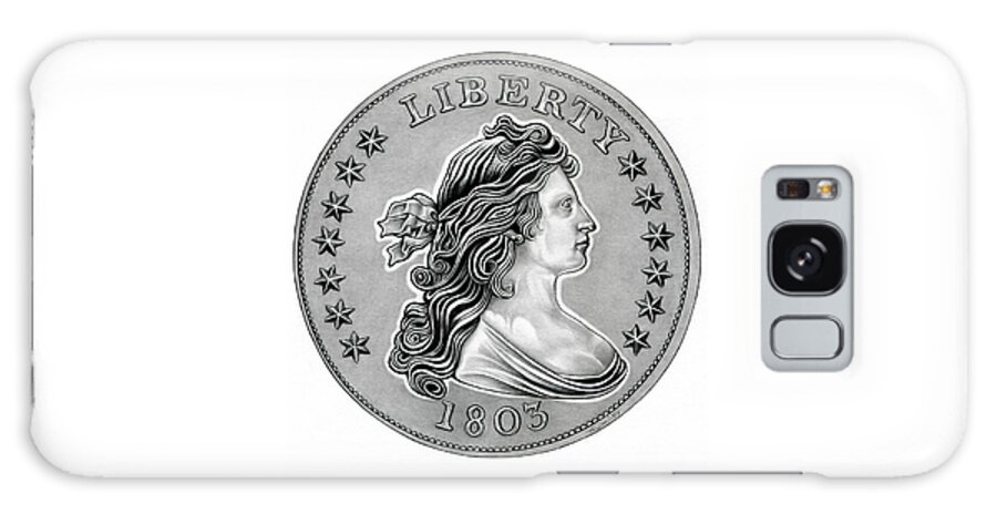 Draped Bust Liberty Dollar Galaxy Case featuring the drawing Draped Bust Liberty by Fred Larucci