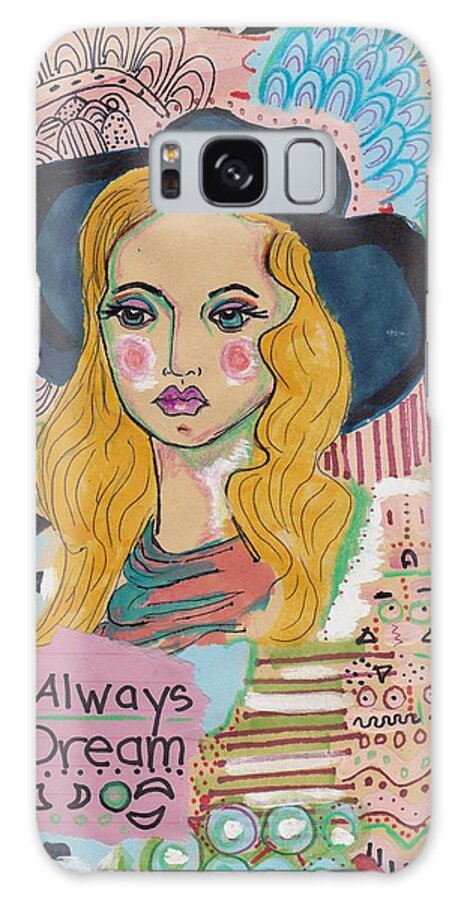 Dream Girl Galaxy Case featuring the mixed media Dream Girl by Rosalina Bojadschijew