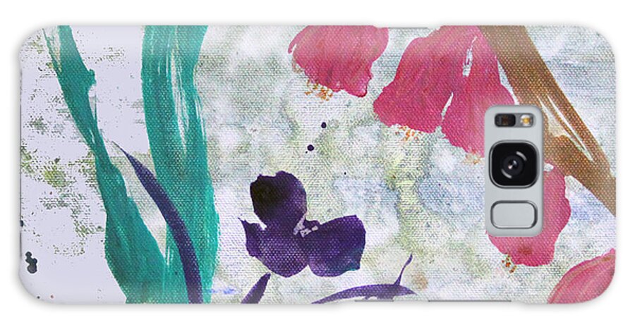 Dreamy Day Flowers Galaxy Case featuring the painting Dreamy Day Flowers by Robin Pedrero
