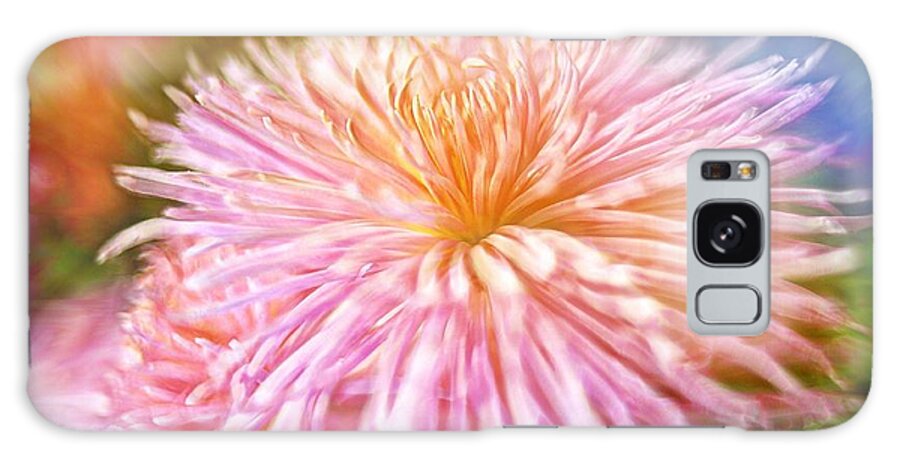 Pink Galaxy Case featuring the digital art Dreamy Pink Chrysanthemum by Lilia S