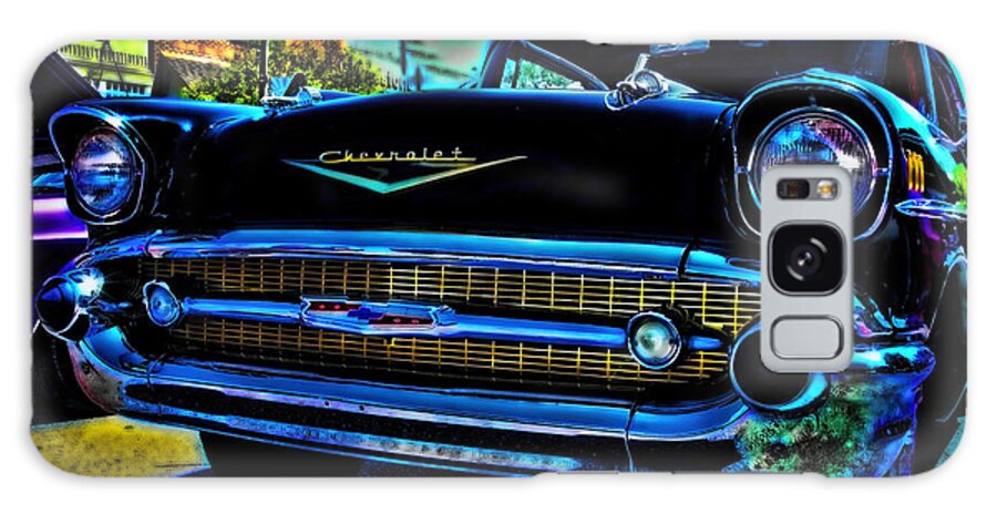 1957 Chevrolet Galaxy S8 Case featuring the mixed media Drive In Special by Lesa Fine