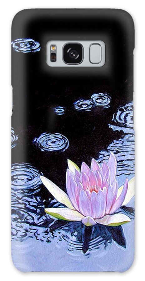 Water Lily Galaxy Case featuring the painting Droplets Dark to Light by John Lautermilch