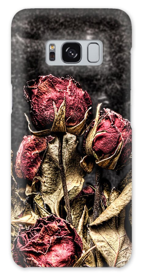 Dry Roses Galaxy Case featuring the photograph Dry Roses In Black by Weston Westmoreland