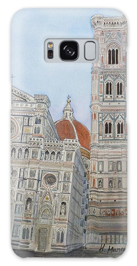 Architecture Galaxy Case featuring the painting Duomo Florence in color by Henrieta Maneva