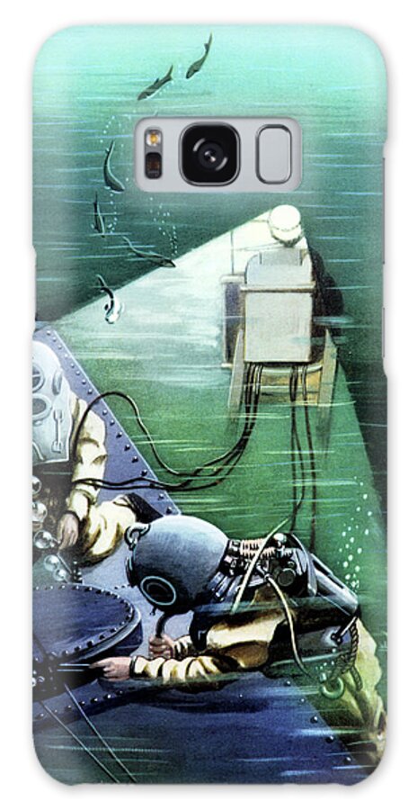 20th Century Galaxy Case featuring the photograph Early 20th Century Marine Divers by Cci Archives
