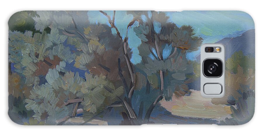 Smoke Tree Galaxy Case featuring the painting Early Morning Light Smoke Tree by Diane McClary