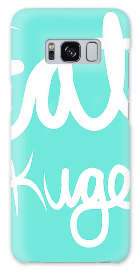 Kugel Galaxy Case featuring the painting Eat Kugel - Blue and White by Linda Woods