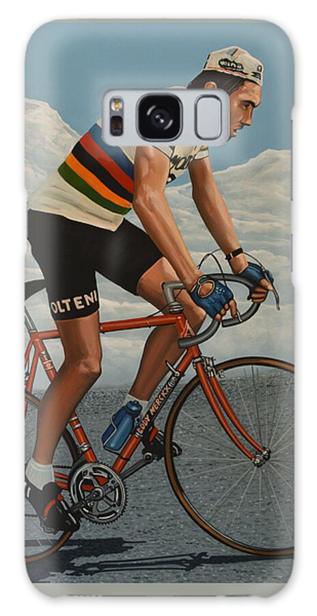 Eddy Merckx Galaxy Case featuring the painting Eddy Merckx by Paul Meijering